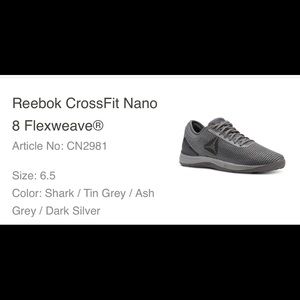 Reebok Crossfit Nano 8 Flexweave Women’s 6.5